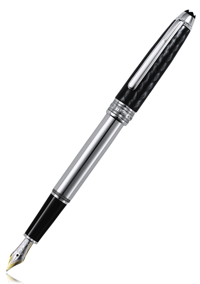 Montblanc Meisterstuck Solitaire Carbon & amp; Acero pluma estilográfica